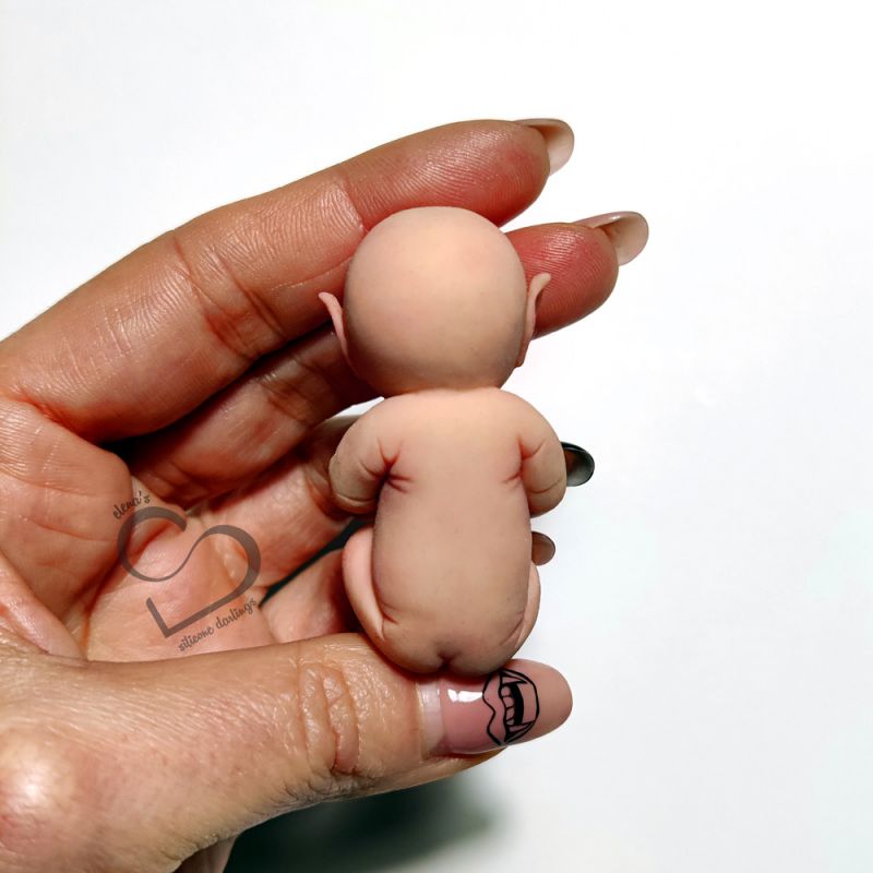 Solid silicone miniature sleeping Elf baby Simon(e) 5,7 cm (2,24")